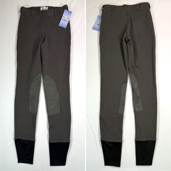 NWT TUFFRIDER Womens Starter Lowrise Pull On Patch Breeches 24 Riding Equestrian - Picture 1 of 13